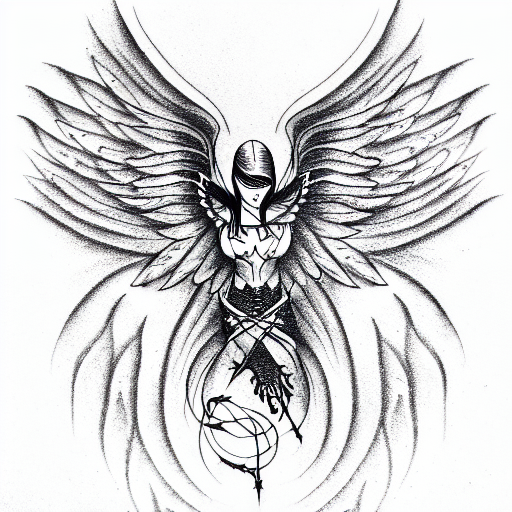 dark angel tattoo design idea