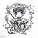 sailor saturn tattoo design idea