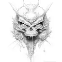 dark magic tattoo design idea