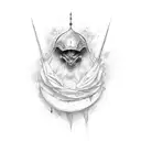 dark magic tattoo design idea