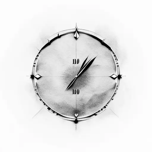 mother, father, two daughters, clock tattoo design idea