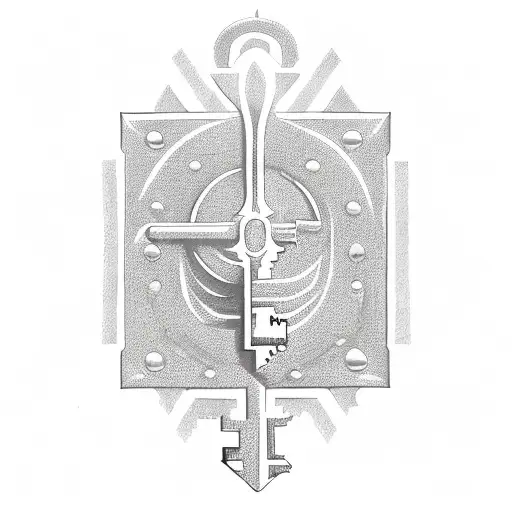 An intricate key and lock design symbolizing the key to success in business and the key to heaven tattoo design idea