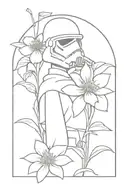 starwars and flowers  tattoo design idea