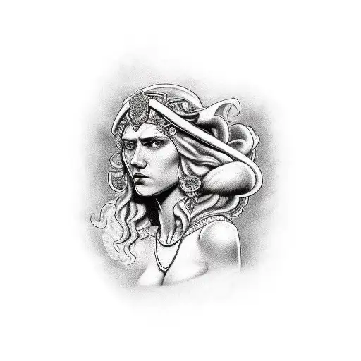 Samson and Evil Delilah  tattoo design idea