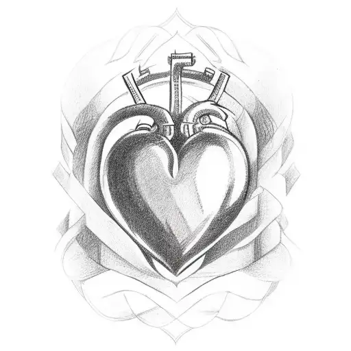 A heart with the hungary flag inside of the heart filling it out tattoo design idea