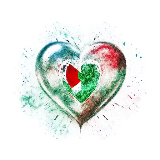 A heart with the hungary flag inside of the heart filling it out tattoo design idea