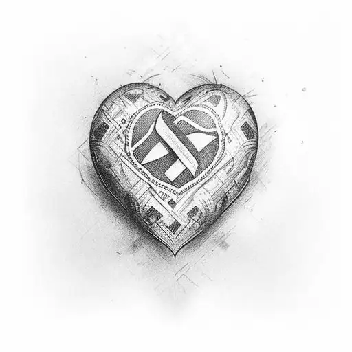 A heart with the hungary flag inside tattoo design idea