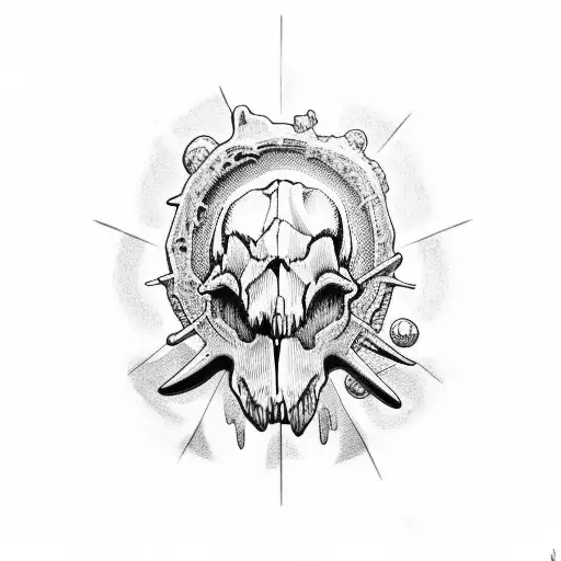 Dino skull tattoo design idea