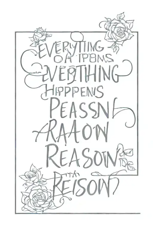 quote "everything happens for a reason" tattoo design idea