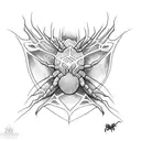 spider dragon bat web tattoo design idea