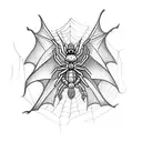spider dragon bat web tattoo design idea