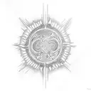 Turtle Sea sun tattoo design idea