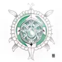 Turtle Sea sun tattoo design idea