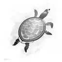 Turtle Sea sun tattoo design idea