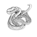 Snake and sword tattoo design idea