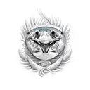 surf com peixe tattoo design idea