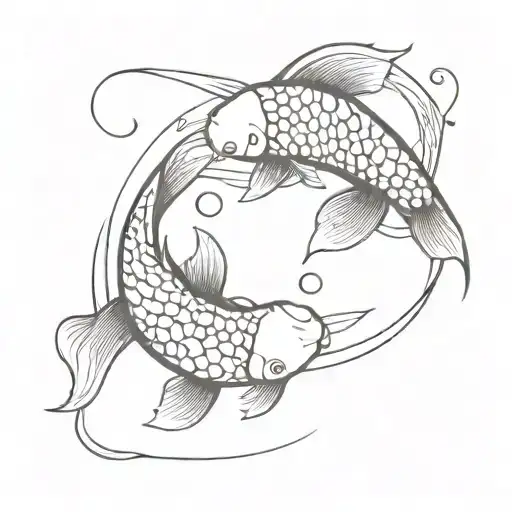 koi fish yin yang tattoo design idea