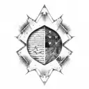 Fallout american flag and new california republic flag tattoo design idea
