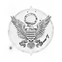 Fallout american flag and new california republic flag tattoo design idea