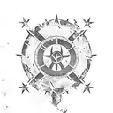 Fallout american flag and new california republic flag tattoo design idea