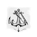 fishes, clock, anchor, numbers 111, tree, dice tattoo design idea