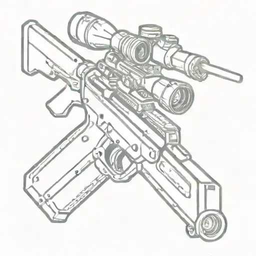 Old sniper rifle tattoo design idea