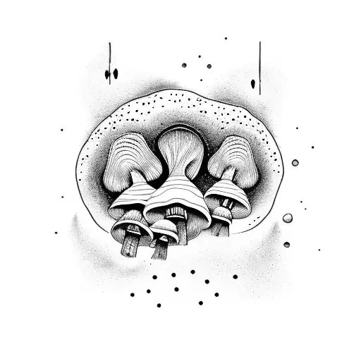 gnomes and mushroom and mandala tattoo design idea