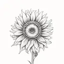 sunflower with tiara, stars and domino stone tattoo design idea