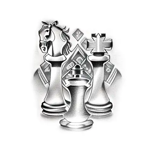chess pieces tattoo design idea