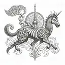 Turkish mythology motifs tattoo design idea