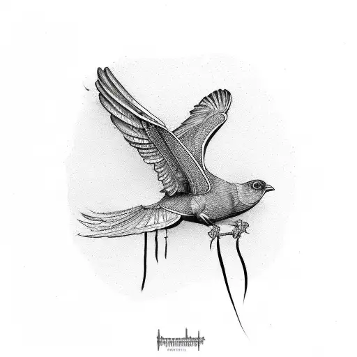 flying Bird that fits the side of my stomach  tattoo design idea