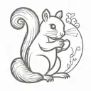 Squirrel with a heart that have the initials MY tattoo design idea