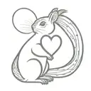 Squirrel with a heart that have the initials MY tattoo design idea