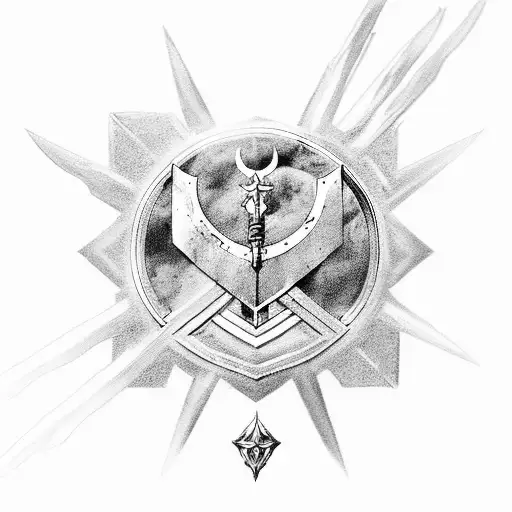 templar knight and god tattoo design idea