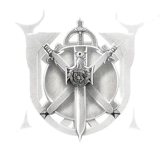  knight of the order of the templar with jesus tattoo design idea