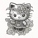 scary hello kitty tattoo design idea