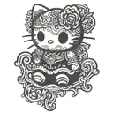 scary hello kitty tattoo design idea