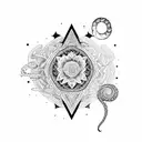 moon, snake, mandala tattoo design idea