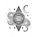 moon, snake, mandala tattoo design idea