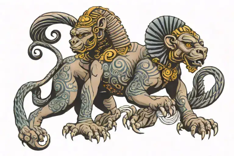 sphinx ape the enigma tattoo design idea