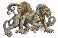 sphinx ape the enigma tattoo design idea