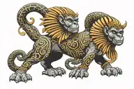 sphinx ape the enigma tattoo design idea