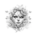 ivy vine with geometric designs tattoo design idea