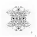 ivy vine with geometric designs tattoo design idea