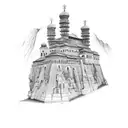 A detailed map of ancient Serbian landmarks and historical sites, showcasing the rich history of the Serbian people tattoo design idea