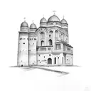 A detailed map of ancient Serbian landmarks and historical sites, showcasing the rich history of the Serbian people tattoo design idea