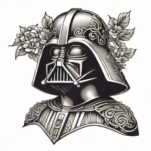 darth vader bust sculpture tattoo design idea
