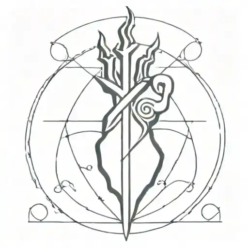 2 prong trident songs for the deaf queens of stone age tattoo design idea