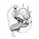 lady with mushroom head tattoo design idea
