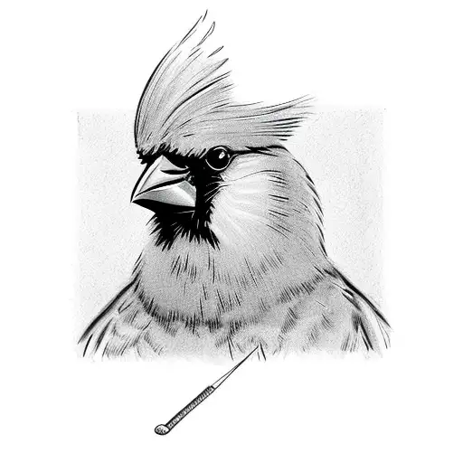 cardinal with Church cross tattoo design idea